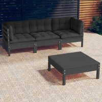 vidaXL 4-tlg. Garten-Lounge-Set mit Anthrazit Kissen Kiefernholz