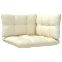 vidaXL 7-tlg. Garten-Lounge-Set mit Creme Kissen Kiefernholz