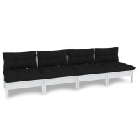 vidaXL 4-Sitzer-Gartensofa mit Anthrazit Kissen Massivholz Kiefer