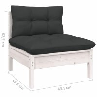 vidaXL 4-Sitzer-Gartensofa mit Anthrazit Kissen Massivholz Kiefer