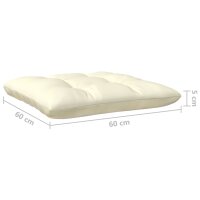 vidaXL 4-Sitzer-Gartensofa mit Creme Kissen Massivholz Kiefer