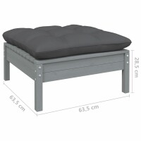 vidaXL 5-tlg. Garten-Lounge-Set mit Anthrazit Kissen Kiefernholz