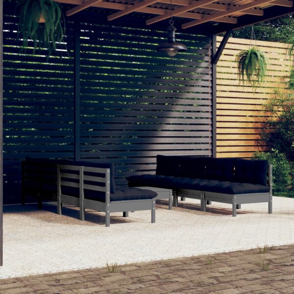 vidaXL 9-tlg. Garten-Lounge-Set mit Kissen Kiefer Massivholz