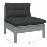 vidaXL 9-tlg. Garten-Lounge-Set mit Kissen Kiefer Massivholz