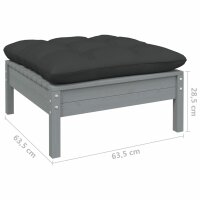 vidaXL 9-tlg. Garten-Lounge-Set mit Kissen Kiefer Massivholz