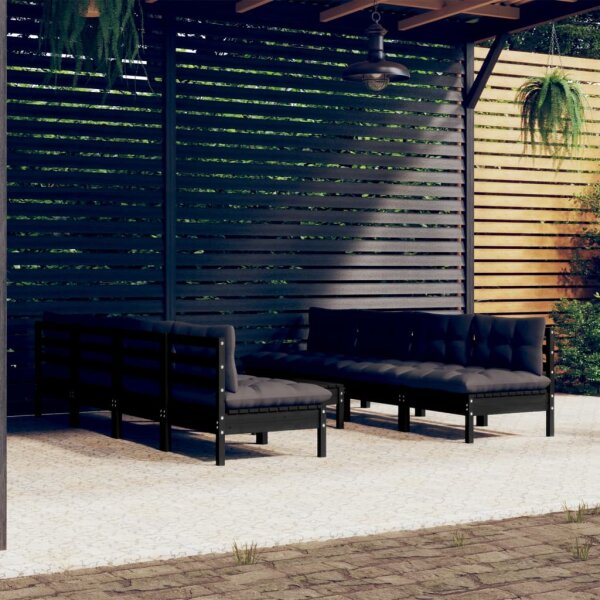 vidaXL 9-tlg. Garten-Lounge-Set mit Kissen Kiefer Massivholz