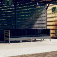 vidaXL 4-tlg. Garten-Lounge-Set mit Kissen Kiefer Massivholz