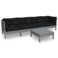 vidaXL 5-tlg. Garten-Lounge-Set mit Kissen Kiefer Massivholz