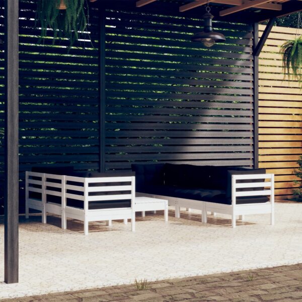 vidaXL 8-tlg. Garten-Lounge-Set mit Kissen Kiefer Massivholz