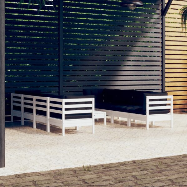 vidaXL 9-tlg. Garten-Lounge-Set mit Kissen Kiefer Massivholz