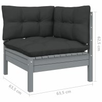 vidaXL 9-tlg. Garten-Lounge-Set mit Kissen Kiefer Massivholz