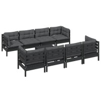 vidaXL 9-tlg. Garten-Lounge-Set mit Kissen Kiefer Massivholz