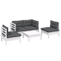 vidaXL 5-tlg. Garten-Lounge-Set mit Kissen Kiefer Massivholz