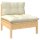 vidaXL 5-tlg. Garten-Lounge-Set mit Creme Kissen Massivholz Kiefer