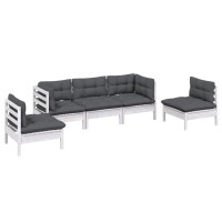 vidaXL 5-tlg. Garten-Lounge-Set mit Kissen Kiefer Massivholz