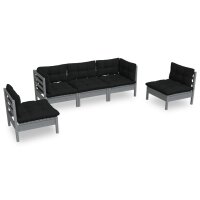 vidaXL 5-tlg. Garten-Lounge-Set mit Kissen Kiefer Massivholz