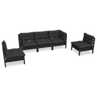 vidaXL 5-tlg. Garten-Lounge-Set mit Kissen Massivholz Kiefer