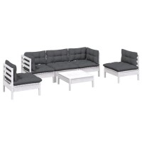 vidaXL 6-tlg. Garten-Lounge-Set mit Kissen Kiefer Massivholz