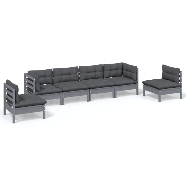 vidaXL 6-tlg. Garten-Lounge-Set mit Kissen Kiefer Massivholz