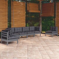 vidaXL 6-tlg. Garten-Lounge-Set mit Kissen Kiefer Massivholz