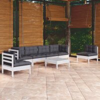 vidaXL 7-tlg. Garten-Lounge-Set mit Kissen Kiefer Massivholz