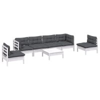 vidaXL 7-tlg. Garten-Lounge-Set mit Kissen Kiefer Massivholz