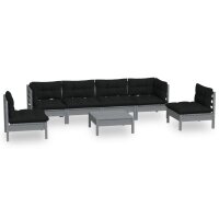 vidaXL 7-tlg. Garten-Lounge-Set mit Kissen Kiefer Massivholz