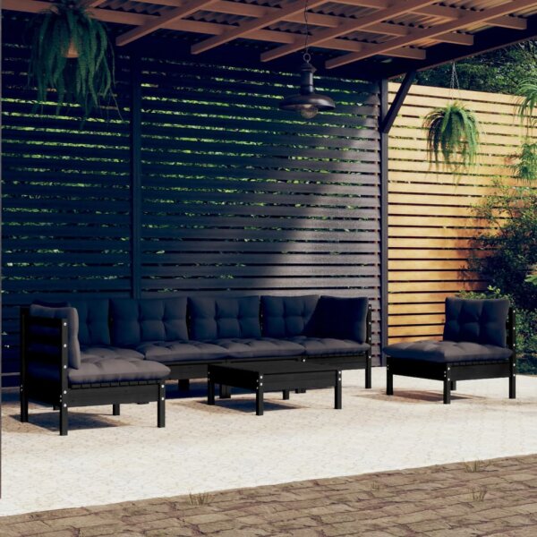 vidaXL 7-tlg. Garten-Lounge-Set mit Kissen Kiefer Massivholz