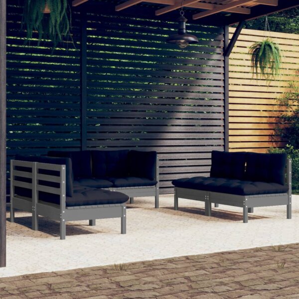 vidaXL 6-tlg. Garten-Lounge-Set mit Kissen Kiefer Massivholz