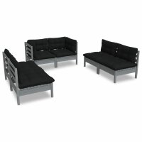 vidaXL 6-tlg. Garten-Lounge-Set mit Kissen Kiefer Massivholz