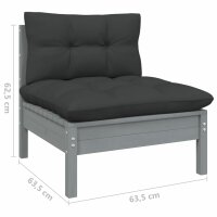 vidaXL 6-tlg. Garten-Lounge-Set mit Kissen Kiefer Massivholz