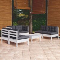 vidaXL 7-tlg. Garten-Lounge-Set mit Kissen Kiefer Massivholz