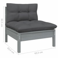 vidaXL 7-tlg. Garten-Lounge-Set mit Kissen Kiefer Massivholz