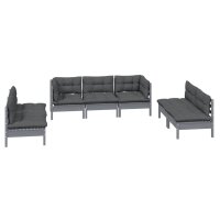 vidaXL 7-tlg. Garten-Lounge-Set mit Kissen Kiefer Massivholz