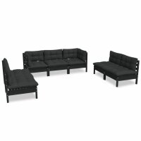 vidaXL 7-tlg. Garten-Lounge-Set mit Kissen Massivholz Kiefer