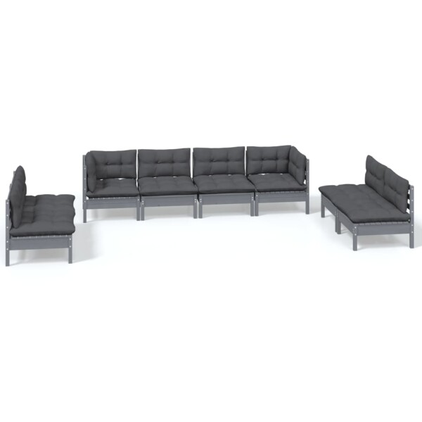 vidaXL 8-tlg. Garten-Lounge-Set mit Kissen Kiefer Massivholz