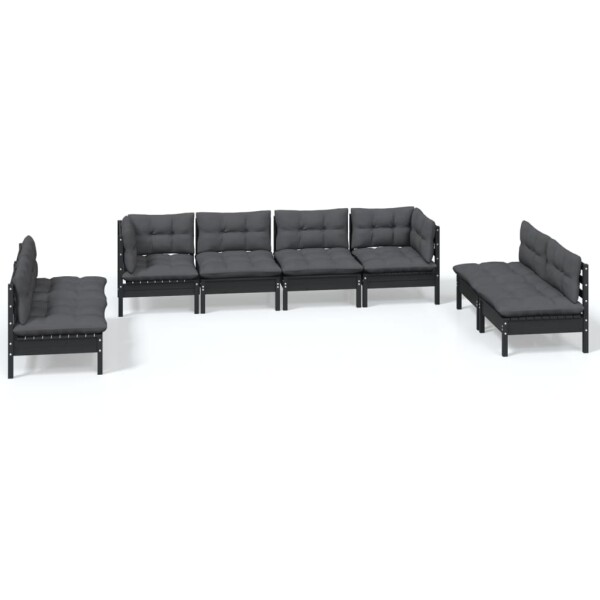 vidaXL 8-tlg. Garten-Lounge-Set mit Kissen Massivholz Kiefer