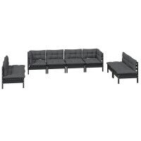 vidaXL 8-tlg. Garten-Lounge-Set mit Kissen Massivholz Kiefer