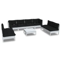 vidaXL 9-tlg. Garten-Lounge-Set mit Kissen Kiefer Massivholz