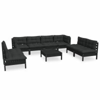 vidaXL 9-tlg. Garten-Lounge-Set mit Kissen Massivholz Kiefer