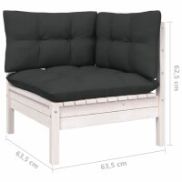 vidaXL 7-tlg. Garten-Lounge-Set mit Kissen Kiefer Massivholz