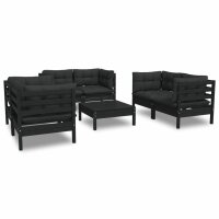 vidaXL 7-tlg. Garten-Lounge-Set mit Kissen Kiefer Massivholz