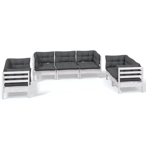 vidaXL 7-tlg. Garten-Lounge-Set mit Kissen Kiefer Massivholz