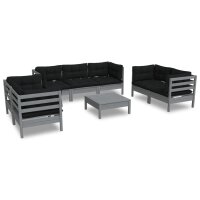 vidaXL 8-tlg. Garten-Lounge-Set mit Kissen Kiefer Massivholz