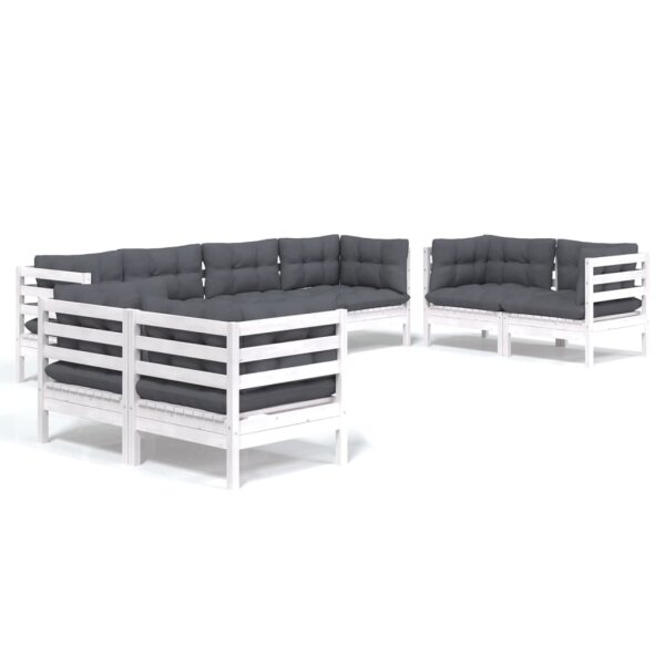 vidaXL 8-tlg. Garten-Lounge-Set mit Kissen Massivholz Kiefer