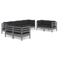 vidaXL 8-tlg. Garten-Lounge-Set mit Kissen Kiefer Massivholz