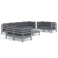 vidaXL 9-tlg. Garten-Lounge-Set mit Kissen Kiefer Massivholz