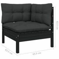 vidaXL 9-tlg. Garten-Lounge-Set mit Kissen Kiefer Massivholz