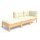 vidaXL 3-tlg. Garten-Lounge-Set mit Creme Kissen Massivholz Kiefer