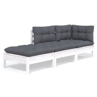 vidaXL 3-tlg. Garten-Lounge-Set mit Kissen Kiefer Massivholz